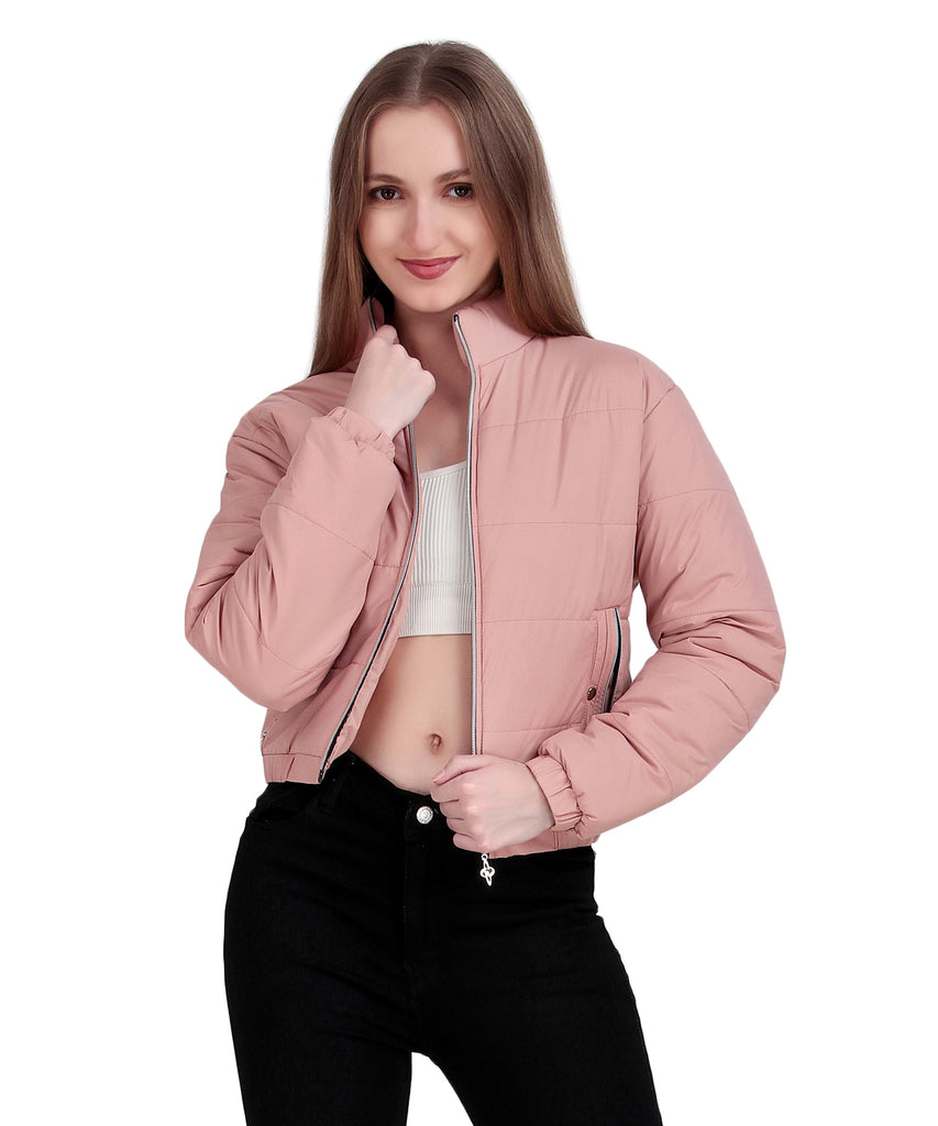 Short Puffer Jacket with High Neck