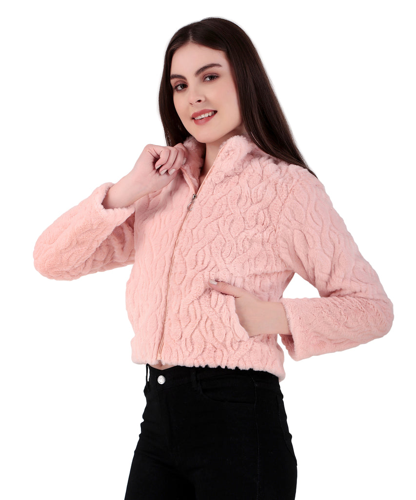 Women Self Design Casual Jacket