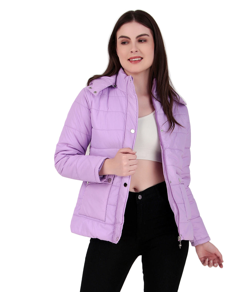 Women Solid Puffer Jacket