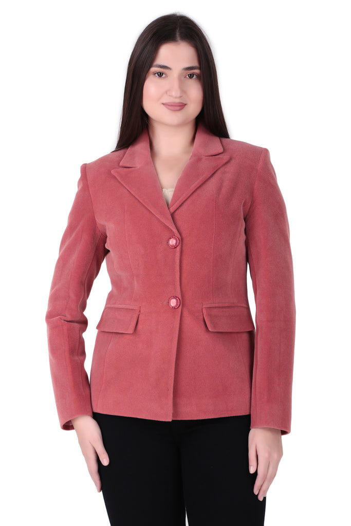 Women's short coat with Notch Lapel collar