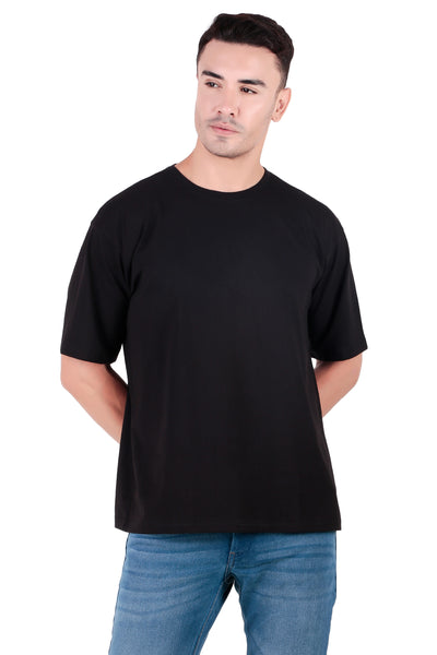 Men Solid Round Neck Cotton Blend T-Shirt