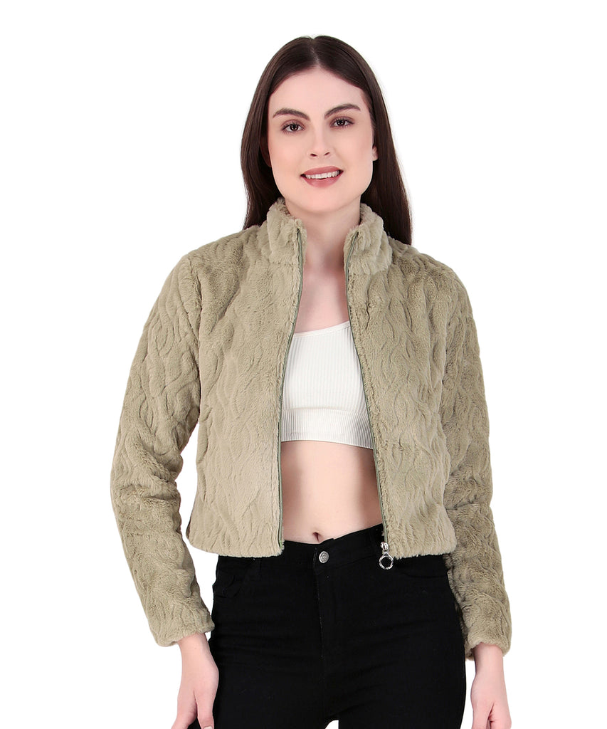 Women Self Design Casual Jacket