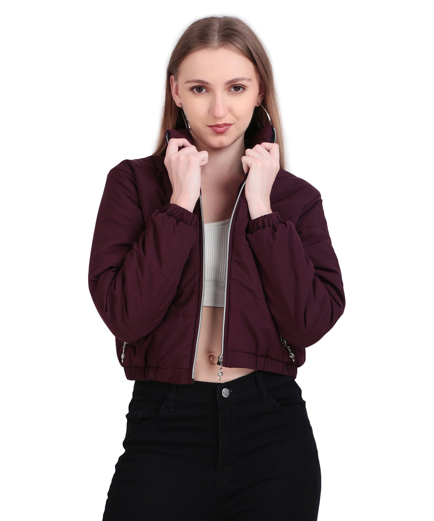 Short Puffer Jacket with High Neck